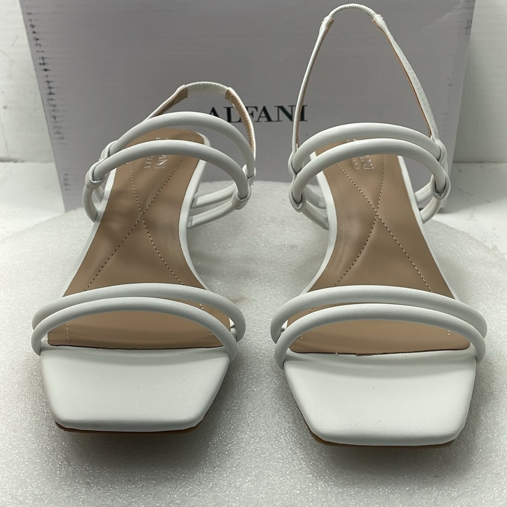 Alfani Paulina Slingback Sandals, White, Women Size 8.5M Item#709